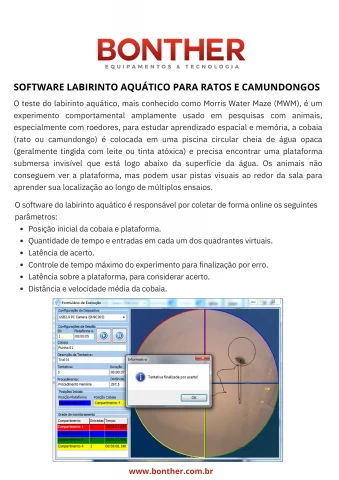 SOFTWARE LABIRINTO AQUÁTICO PARA RATOS E CAMUNDONGOS