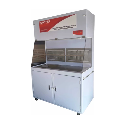 CABINE DE RASPAGEM DE GAIOLAS PARA BIOTÉRIOS EM AÇO CARBONO COM PINTURA EPÓXI